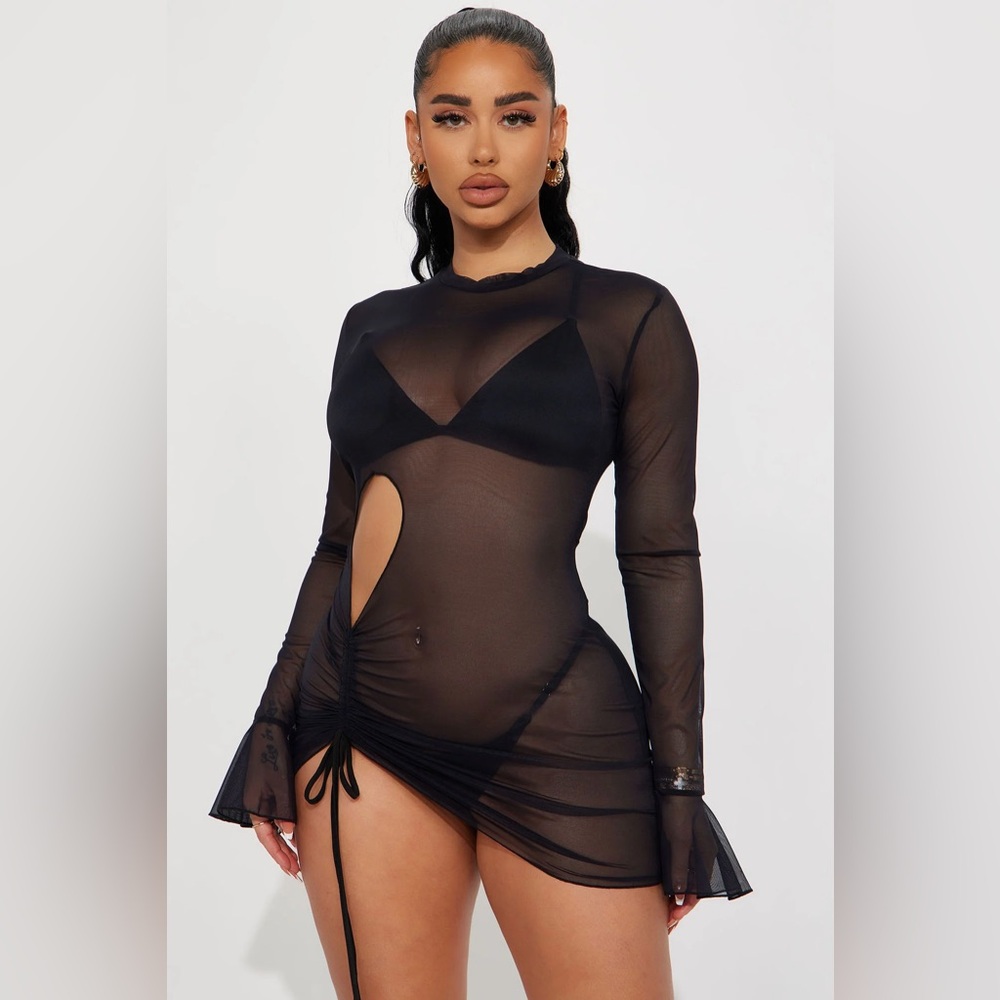Fashion Nova Olivia mesh cover up dress